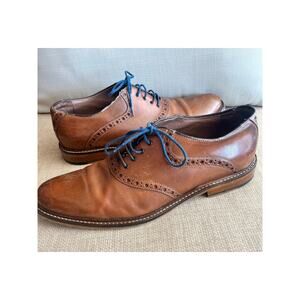 Aston Grey Collection Chestnut Leather Lace Up Oxfords Men's Dress Shoe Size 11